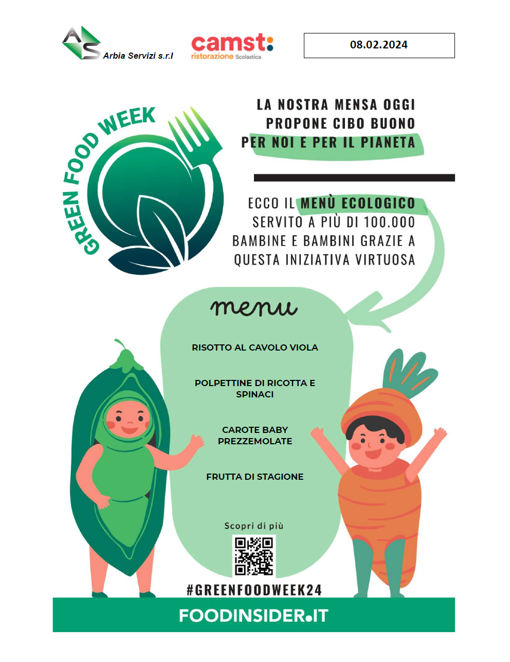 menu febbraio Green Food Week