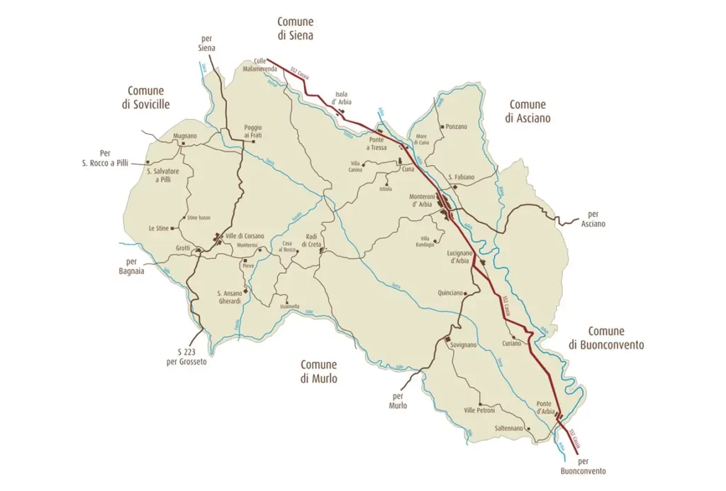 piantina del territorio